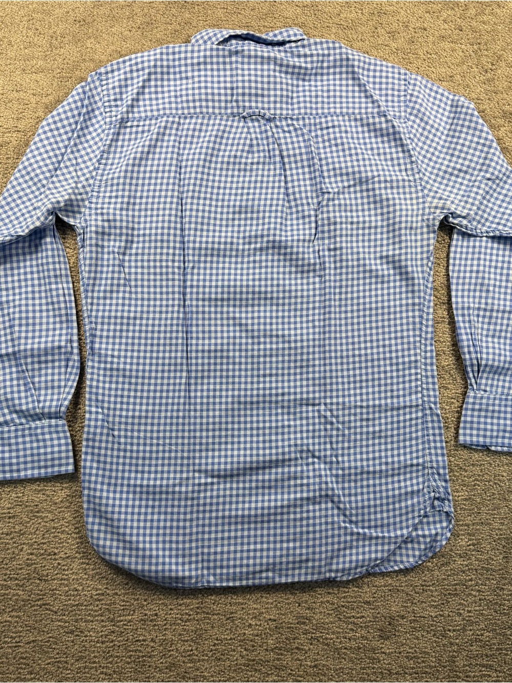 Peter Millar Sport Gingham Check Plaid Shirt Mens S Blue White Preppy Soft - Picture 4 of 10